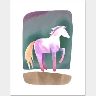 Watercolor Abstract Horse Posters and Art